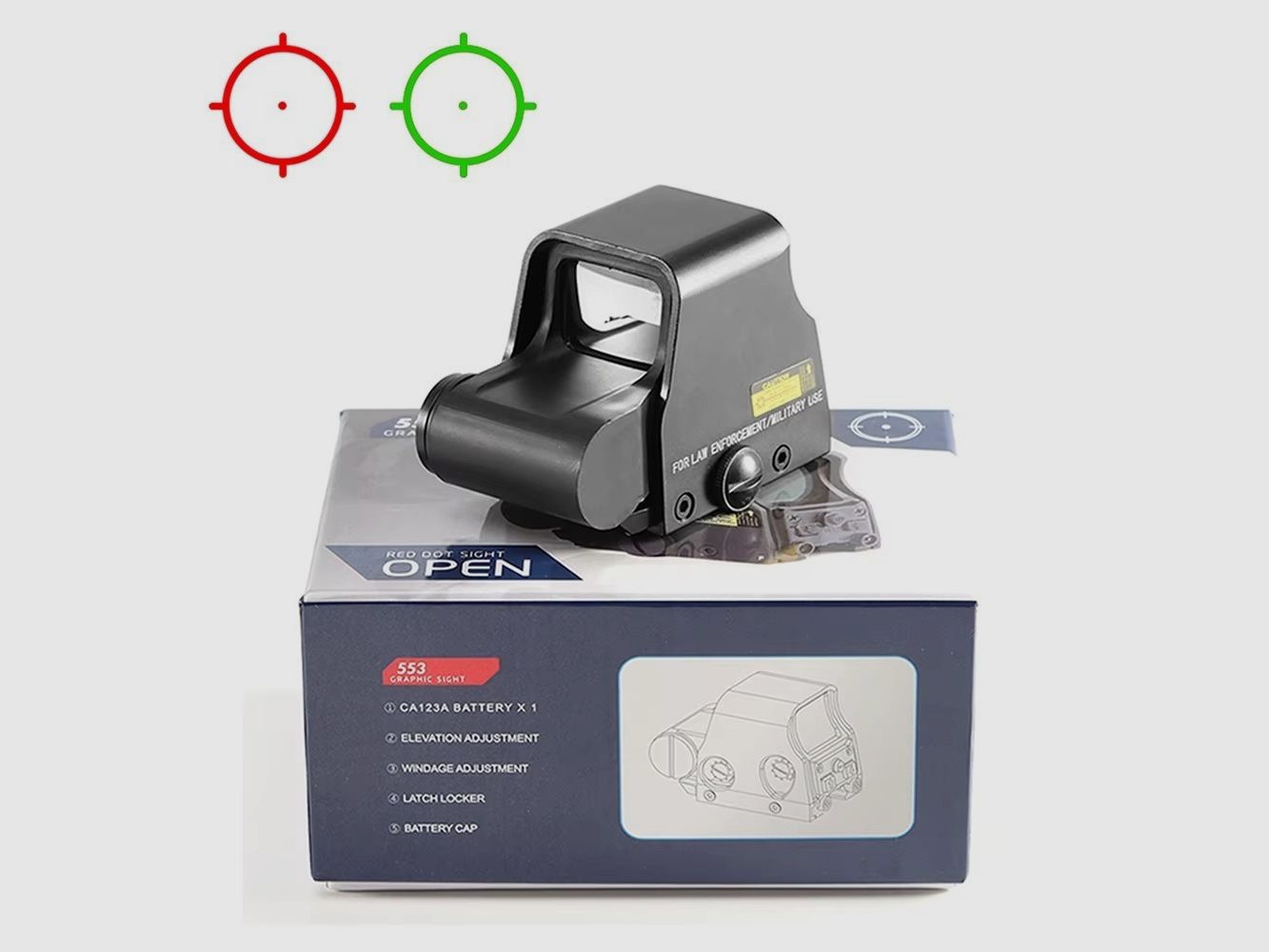 Red-green holographic sight (red/green dot sight), new (original packaging)