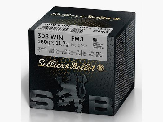 SELLIER&BELLOT 308WIN 180GR FMJ