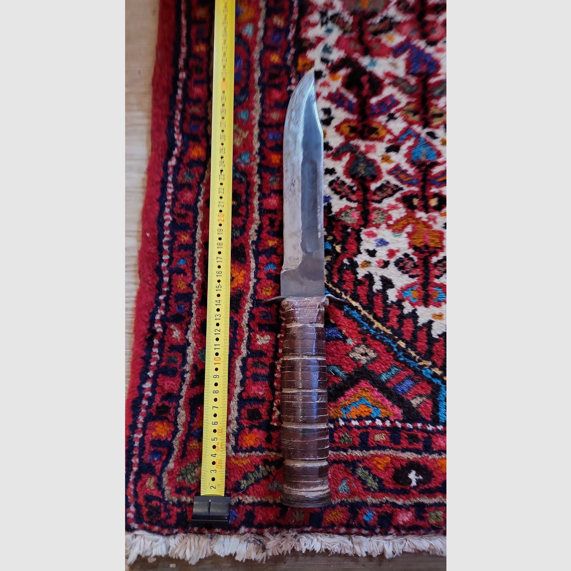 KA-BAR USMC Kampfmesser – Original aus dem Zweiten Weltkrieg (ohne erkennbare Prägung)