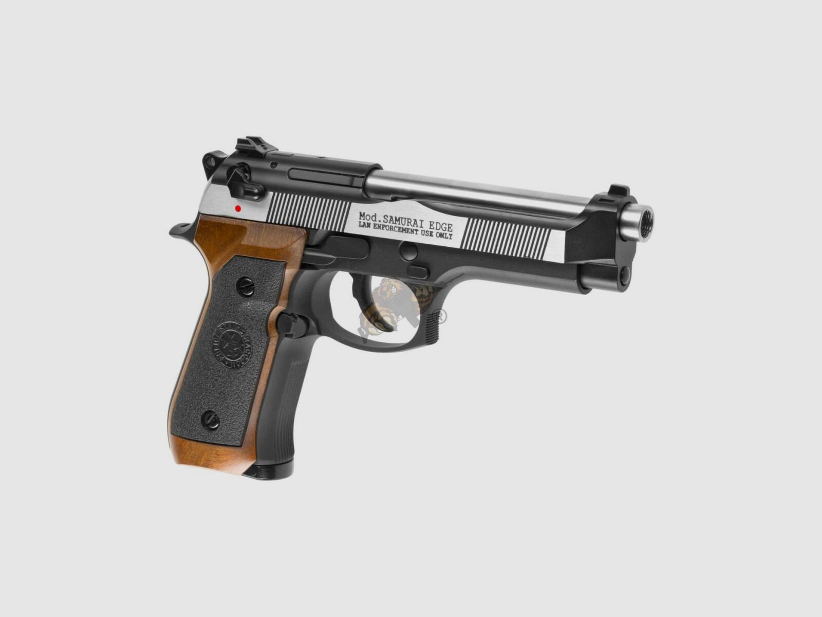 M92 Mod. Samurai Edge Bicolor Volledig Metaal (Zwart/Zilver/Hout) Airsoft -F-