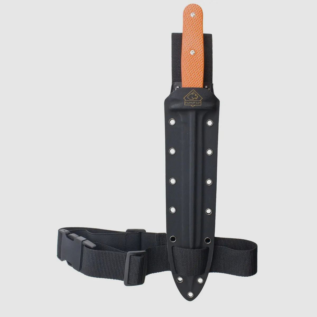 PUMA XP pig sticker 15, couteau de scalpe, orange G10 avec peau de poisson, étui Kydex