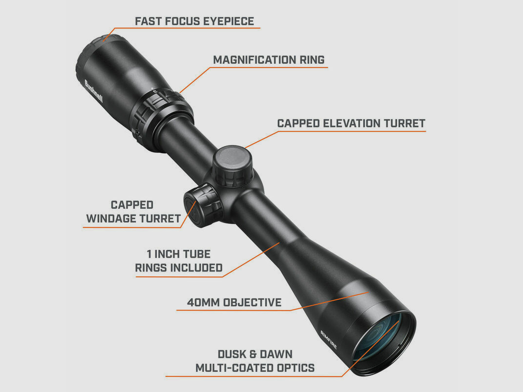 Bushnell	 Bushnell Rimfire 3-9x40 Abs. DZ22