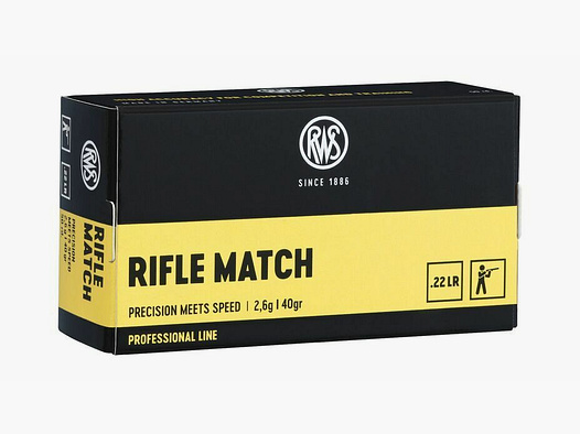 RWS Rifle Match 2,6g/40grs à50 .22lr