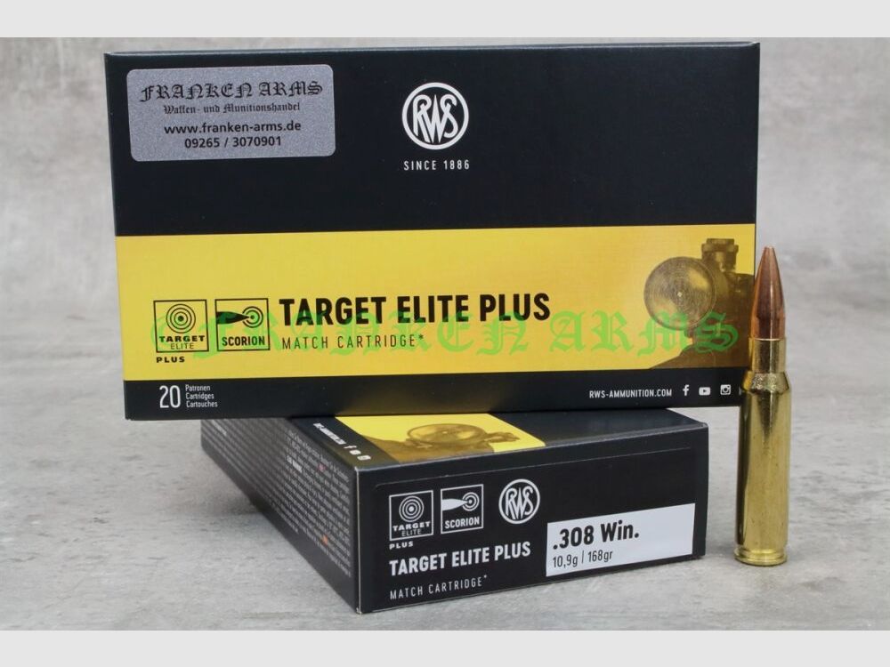 RWS Target Elite Plus 308 Win. 168gr. 10,9g 20 Stück Staffelpreis