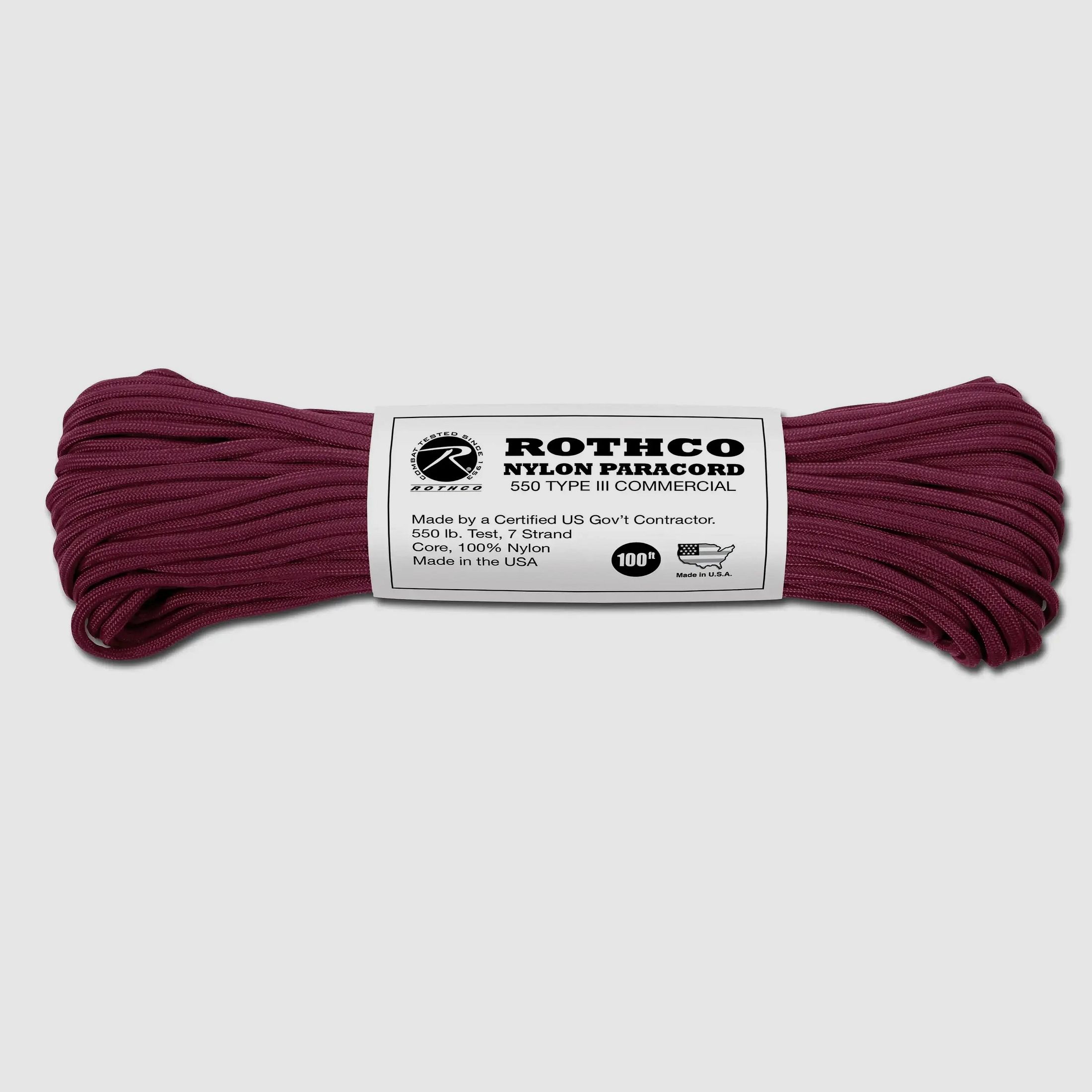 Rothco Rothco Fallschirmleine Nylon Type III 550 LB burgundy