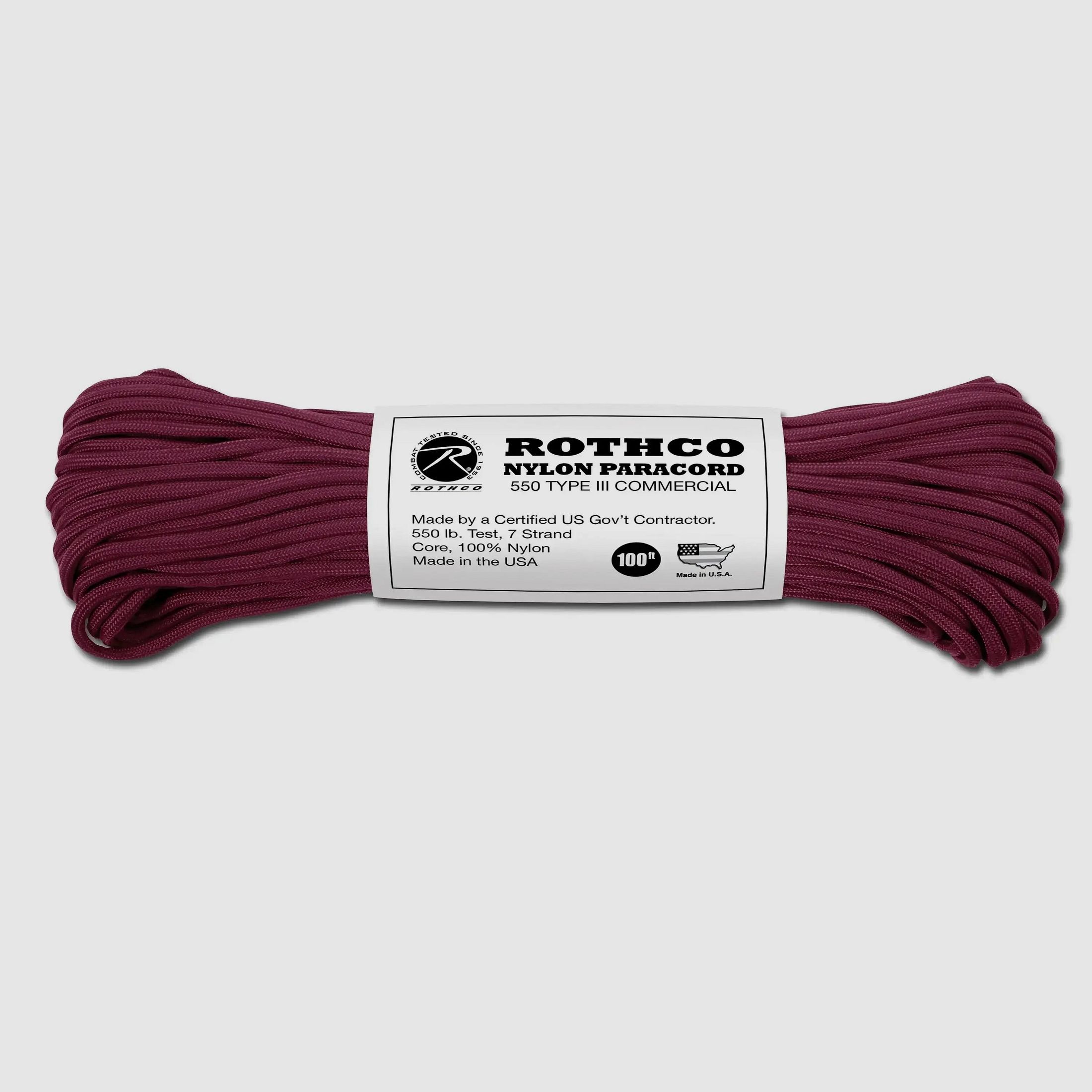 Rothco Corda Paracadute Nylon Tipo III 550 LB bordeaux