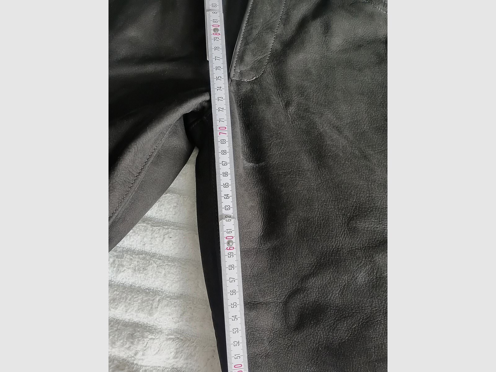 Jagdhose aus Leder, Nubuk, Maßgeschneidert, Neu und ungetragen