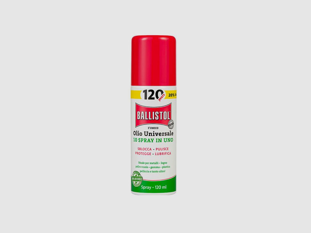 BALLISTOL – 120 AÑOS DE ACEITE UNIVERSAL 10 SPRAY EN UNO 120ml