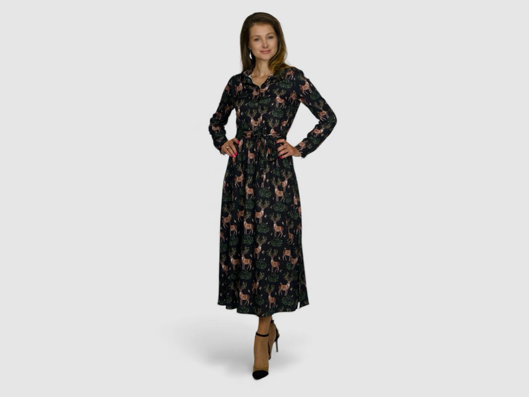 BLACK DEER TAURUS DRESS, image 1 of 3