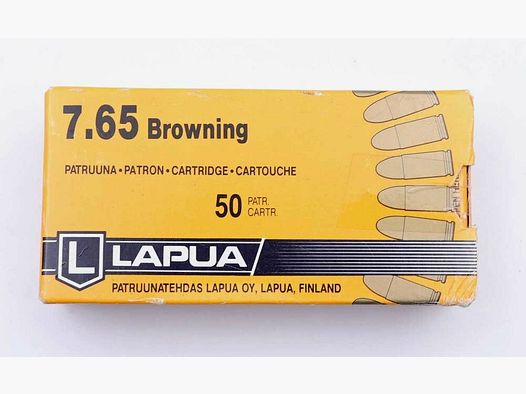Lapua / Finlandia cartucce per pistola 7,65mm Browning/.32ACP