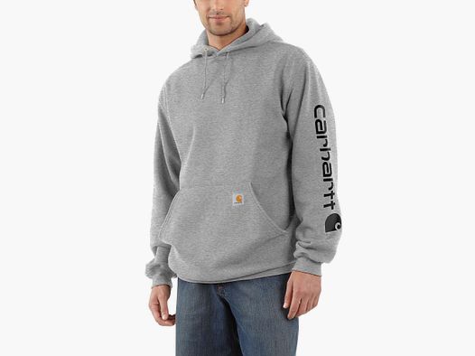 Carhartt Sleeve logo Hoodie Uomo Heather Grey/Nero M