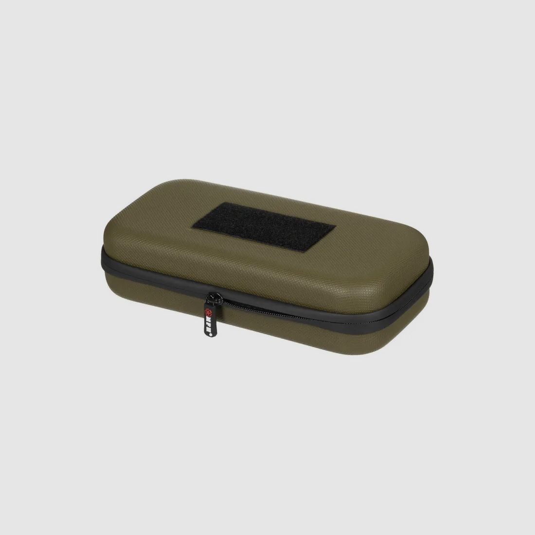 Étui rigide, grand, avec boucles en velcro, olive