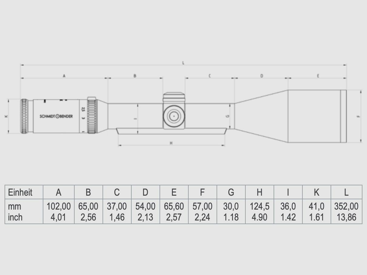 Schmidt & Bender Zielfernrohr 3-12x50 Klassik LM L3 1cm cw Klassik CT Klassik CT