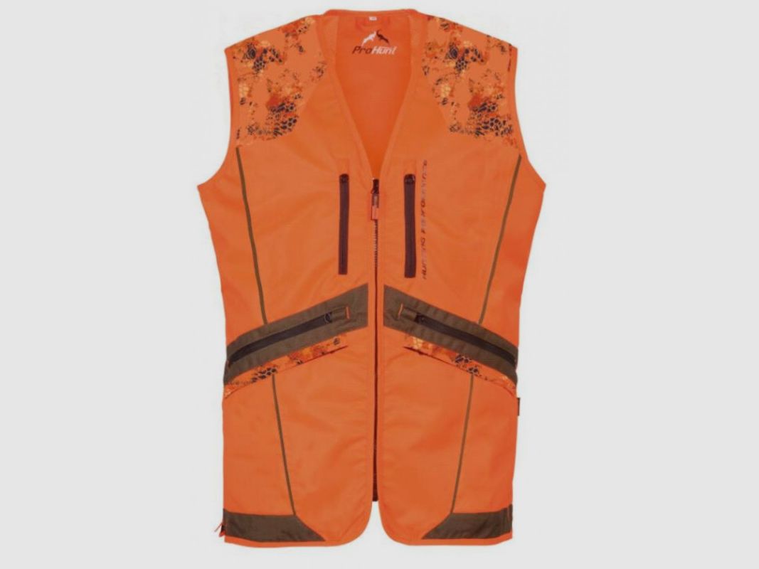 Jachtvest oranje hoge zichtbaarheid model Griffon art. PHGI010 PROHUNT, afbeelding 2 van 3