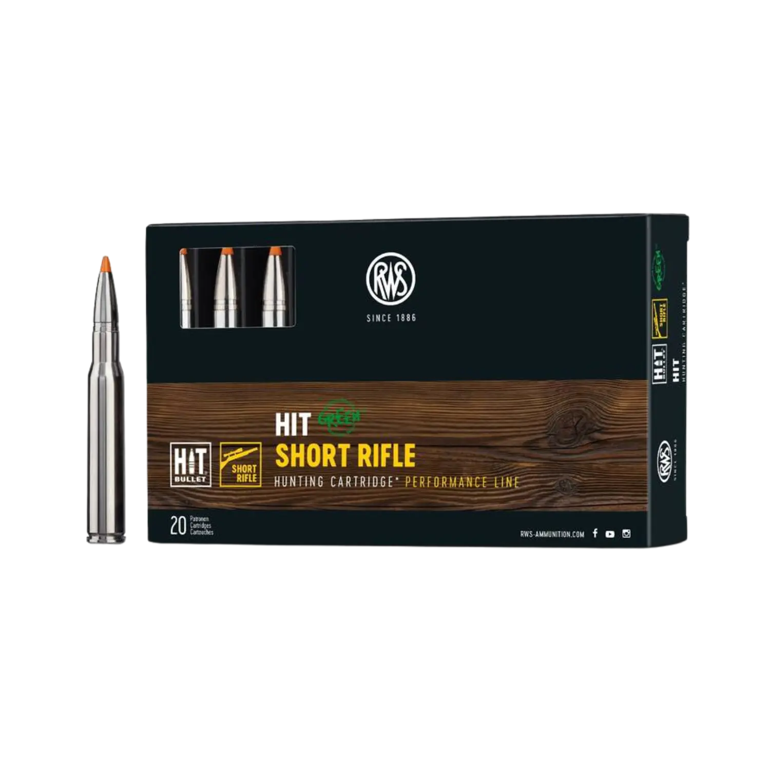 RWS Büchsenpatronen Kaliber .30-06 Spring. HIT Short Rifle 165gr
