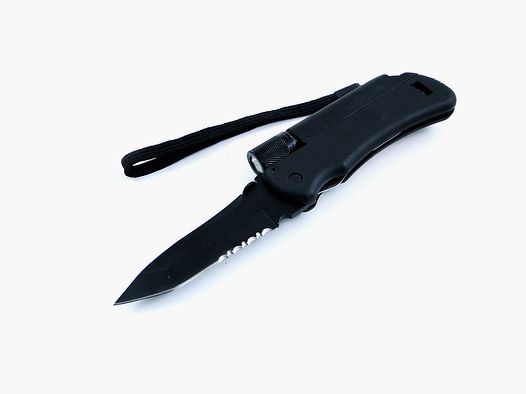 MFH Jack folding knife with flashlight and fire starter
