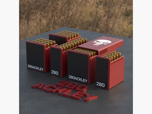 Filamelt munitiekist / Ammo Box .280 Ackley – patronenkist voor 50 schoten, Made in Germany