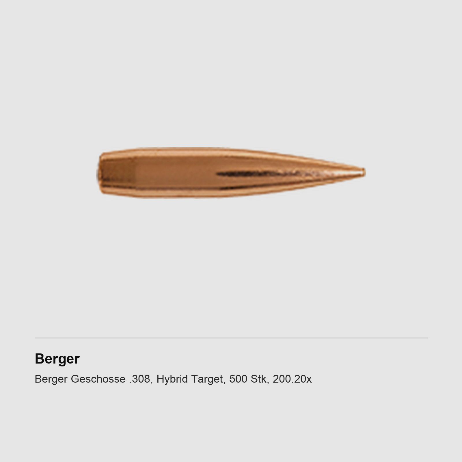 Berger Bullets .308, Hybrid Target, 500 pcs, 200.20x