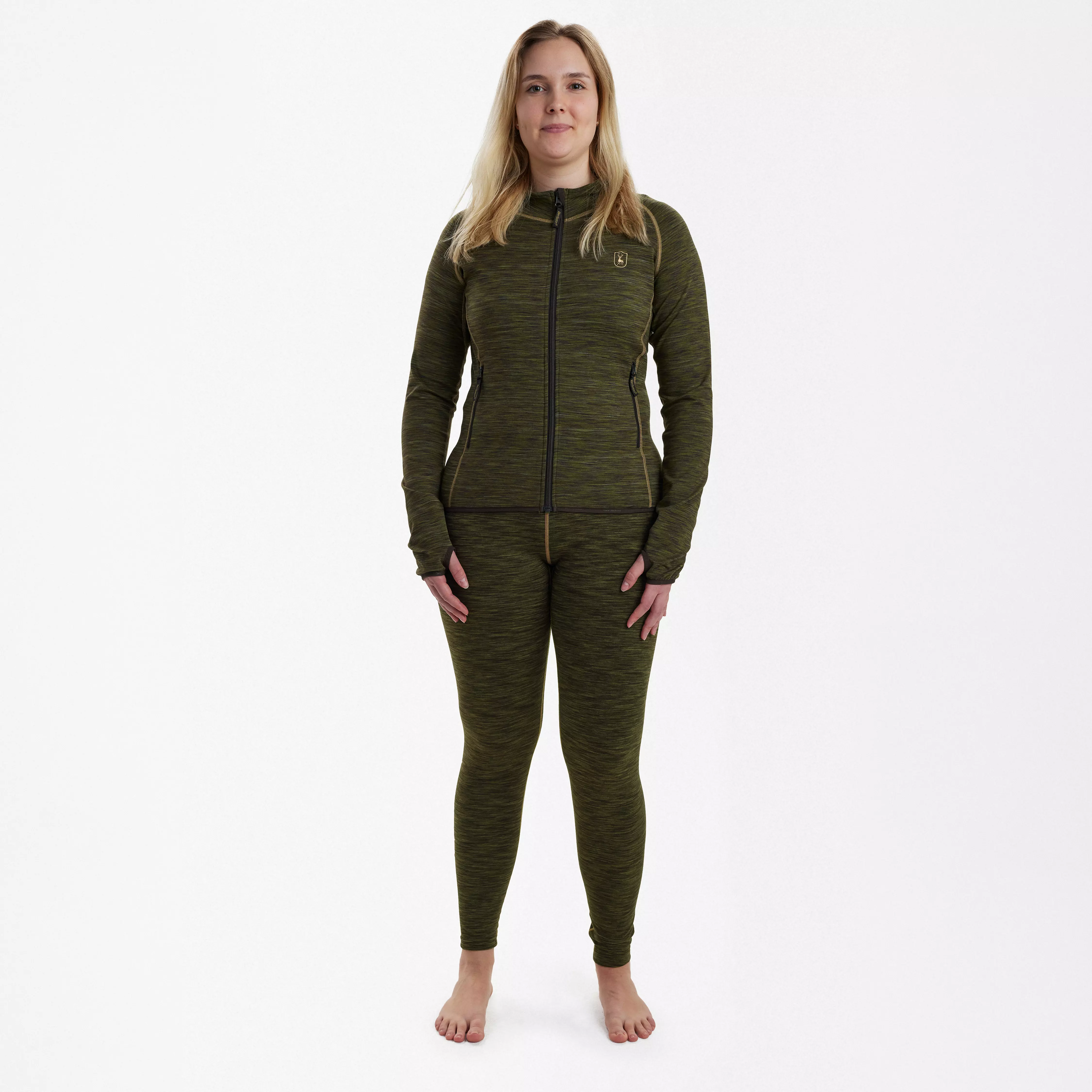 Lady Insulated Fleece - Green Melange, immagine 3 di 5