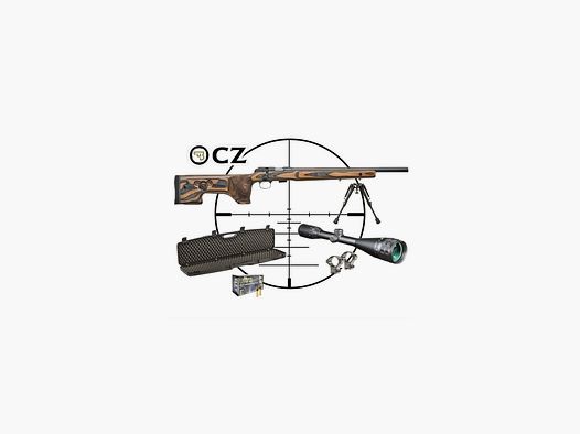 Pacchetto carabina bolt-action CZ 457 Range TLD .22 LR + cannocchiale + bipiede + valigetta per arma