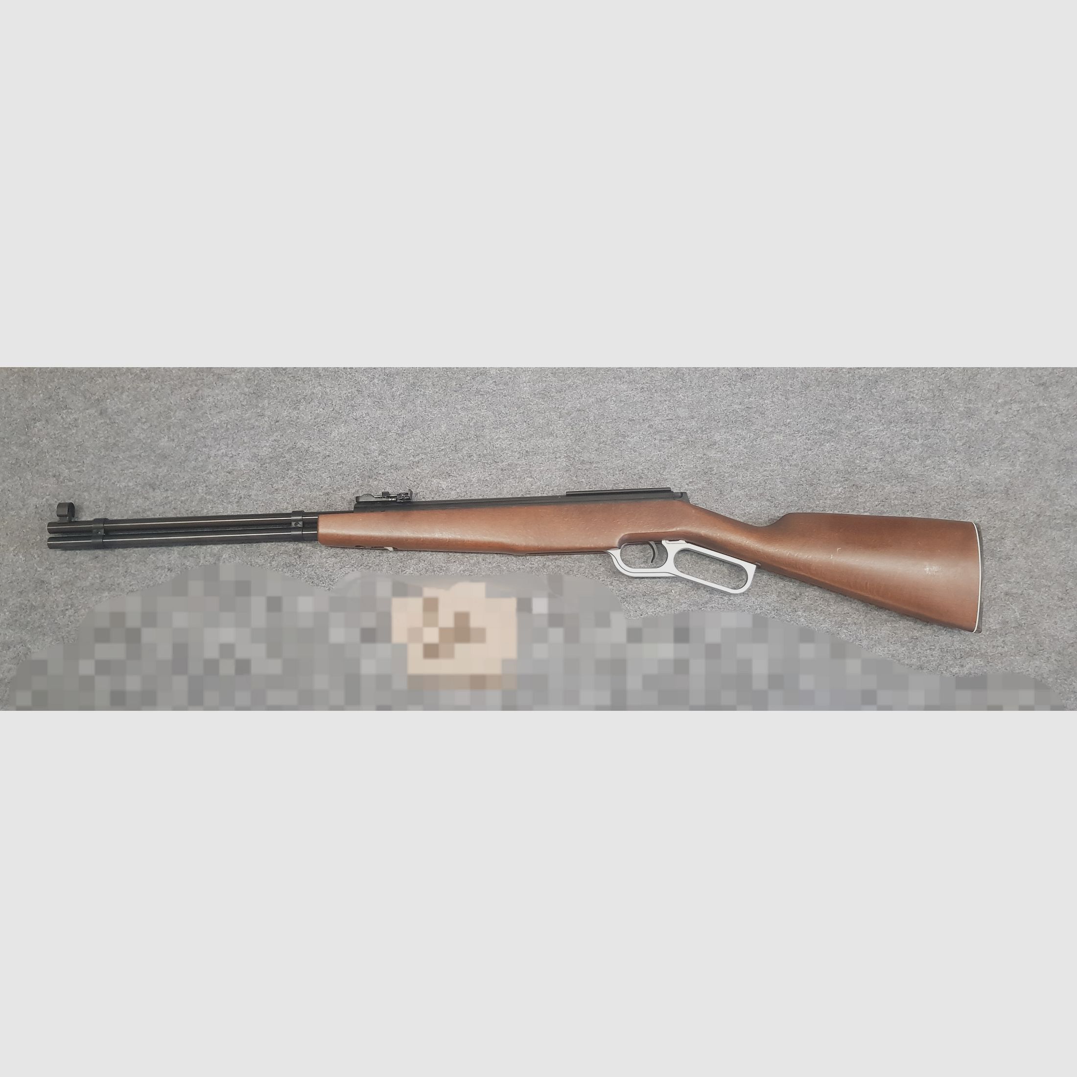 Con foglio pubblicitario e manuale d'uso !!! Raro fucile ad aria compressa Western a leva inferiore Haenel Mod. 580 in ottime condizioni