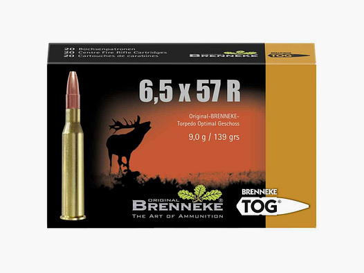 6,5x57 R TOG 9,0g/139grs. Brenneke