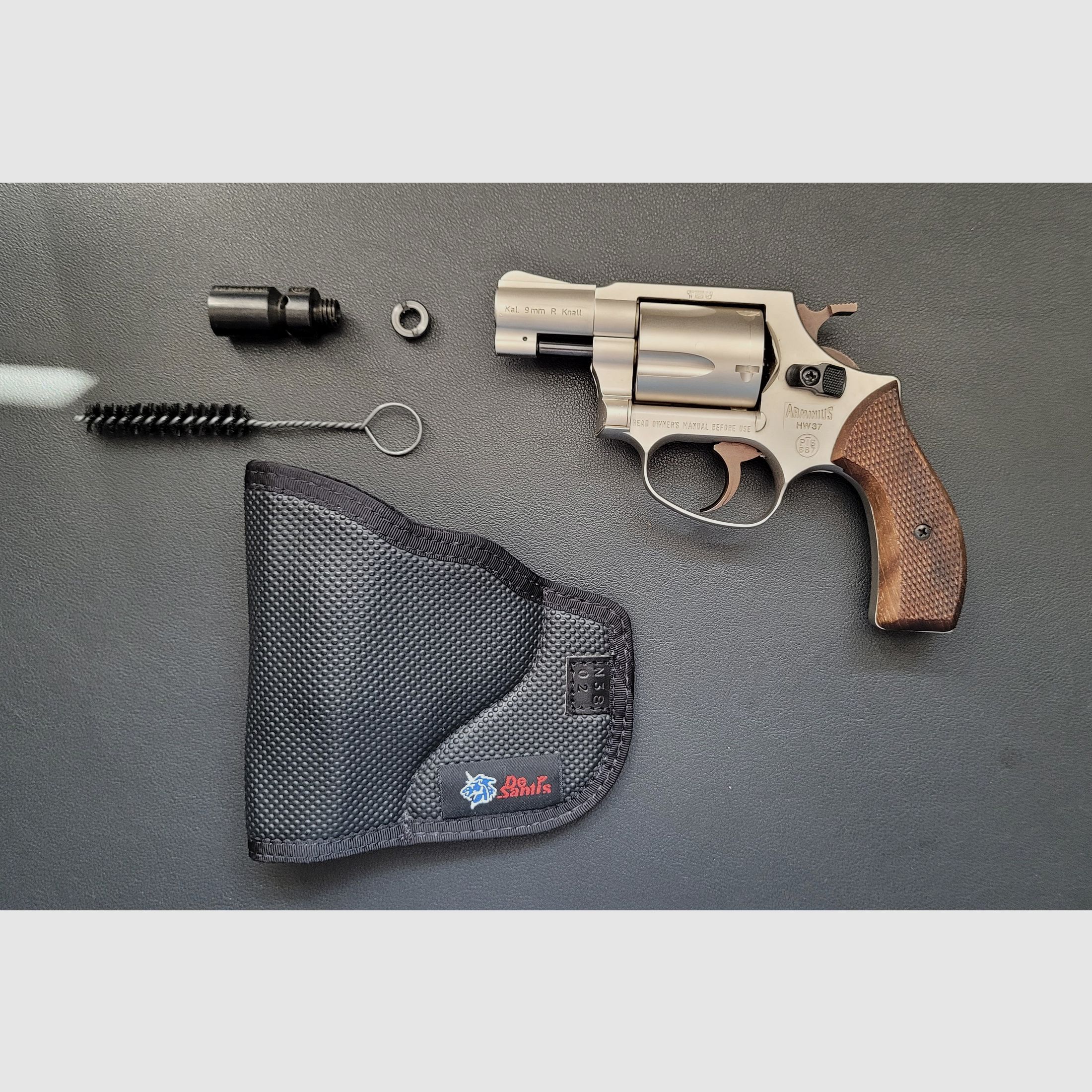 🛡️ Weihrauch HW 37 Schreckschuss-Revolver – vernickelt, Holzgriff 🛡️