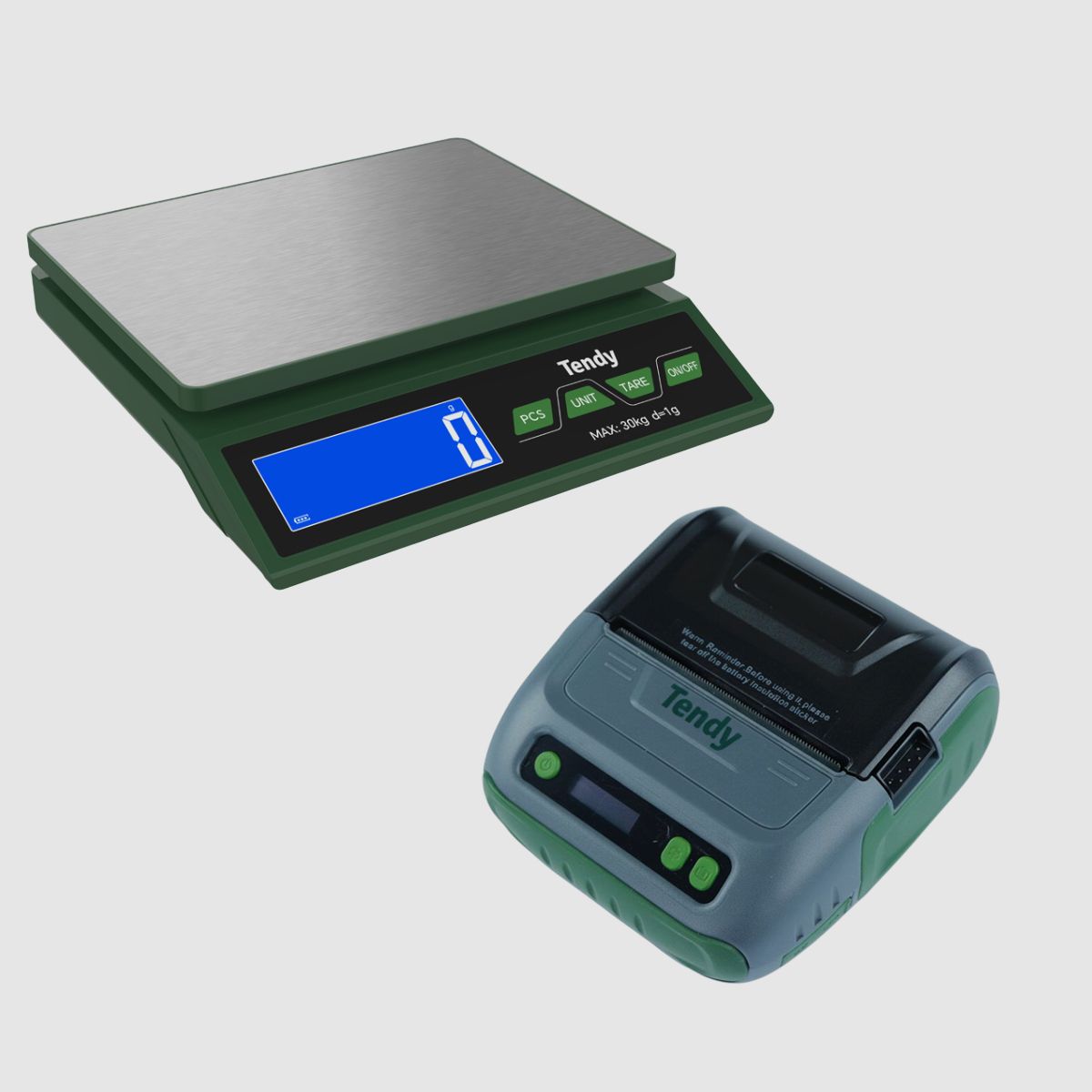 Tendy Paket Libra Waage + Scriptor Etikettendrucker