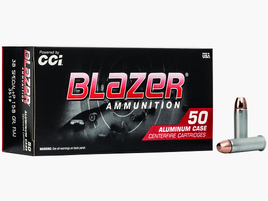 Blazer Revolver Ammunition .38 Special 10.2g Full Metal Jacket +P