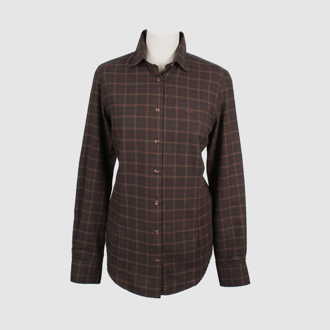 Foresta Damenflanellbluse 38 Oliv/Rot kariert