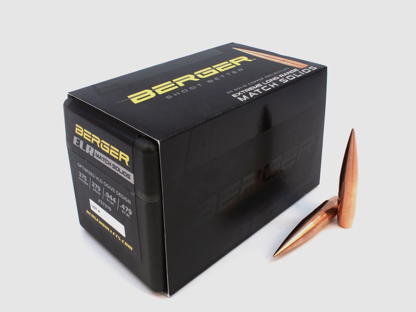 Berger Bullet .375 ELR Match Solid Bullets 379GR 50 Pieces