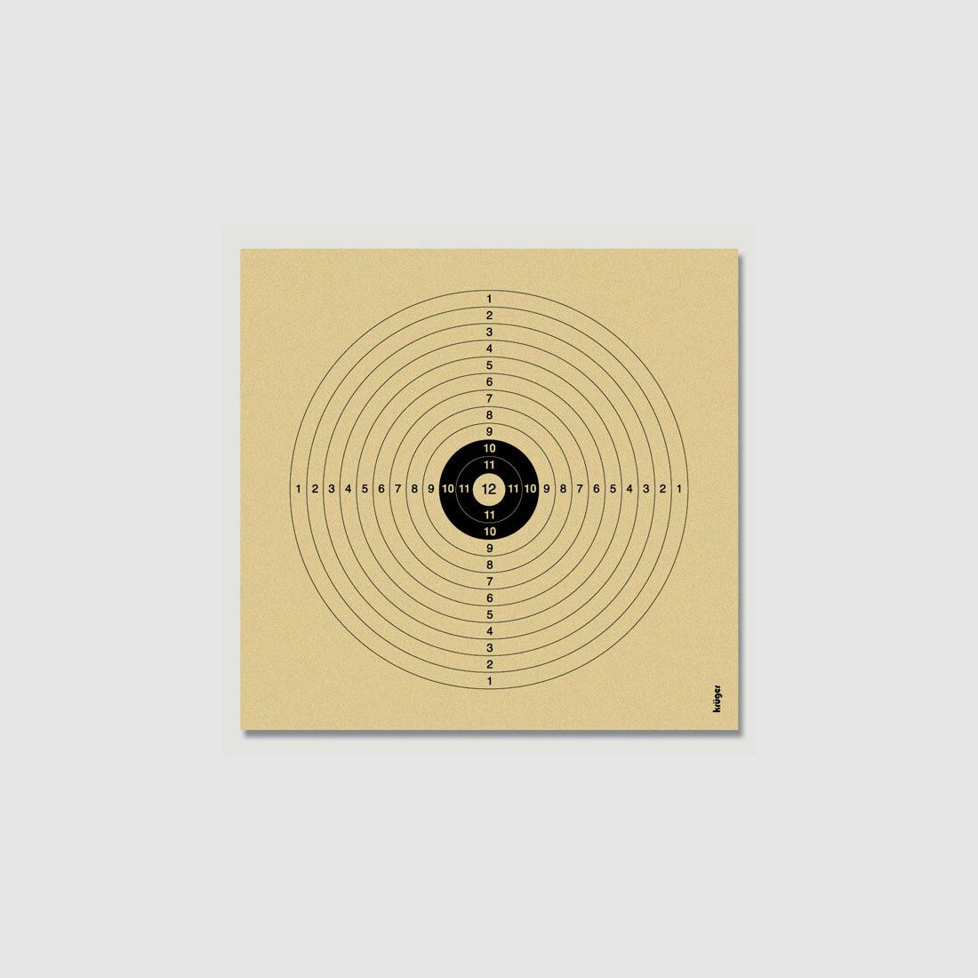 Krüger air rifle targets matte black 14x13.5cm à250