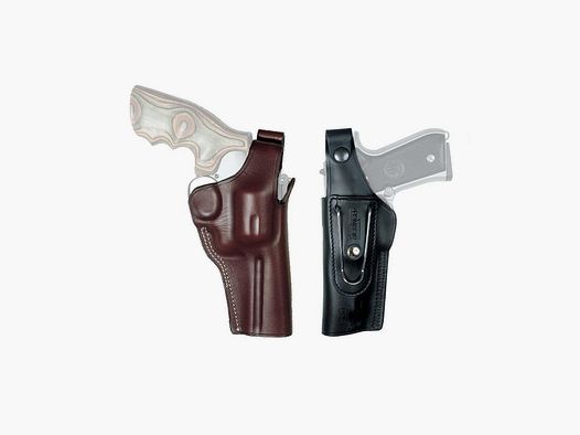 Gürtelholster mit Clip "G-MAN" 7" N-Frame S&W M&amp;P R8/27/29/327/329/57/625/629,Taurus 17/44/425/97/990/991/992-Rechtshänder-Braun