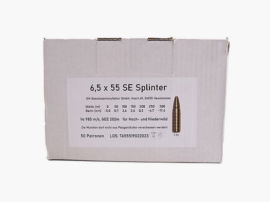 Geschoss-Manufaktur 6,5x55 SE Spliter 5,8g
