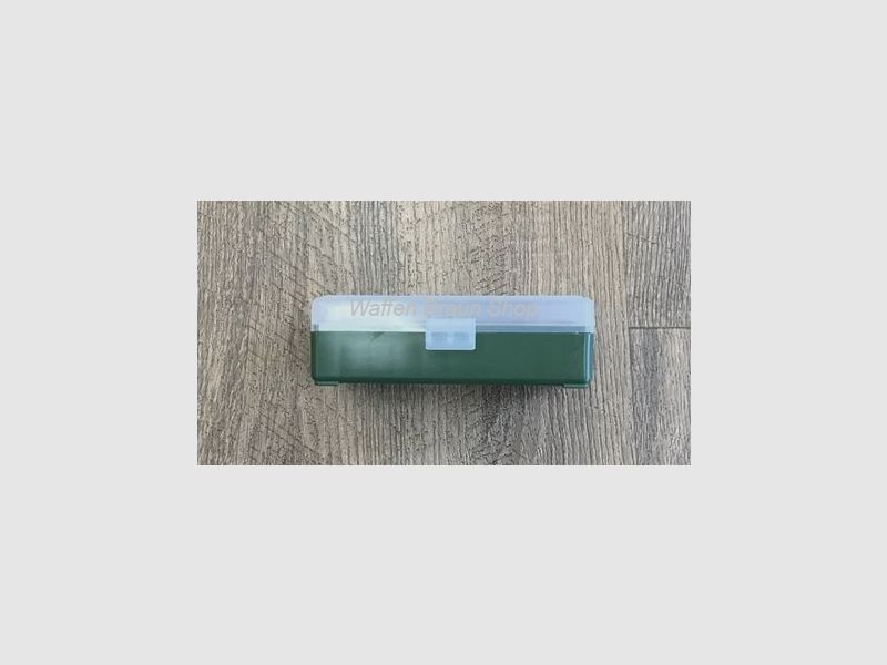 Scatola di munizioni Fritzmann per 50 cartucce .9mm Verde/Trasparente in plastica con cerniere