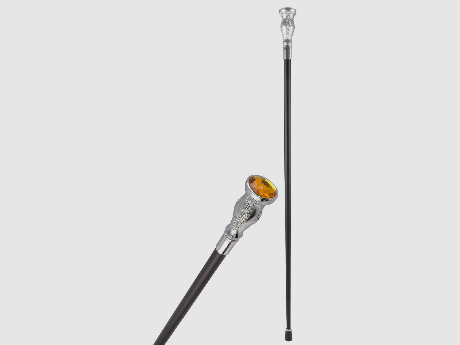 Spazierstock mit gold gelben Stein