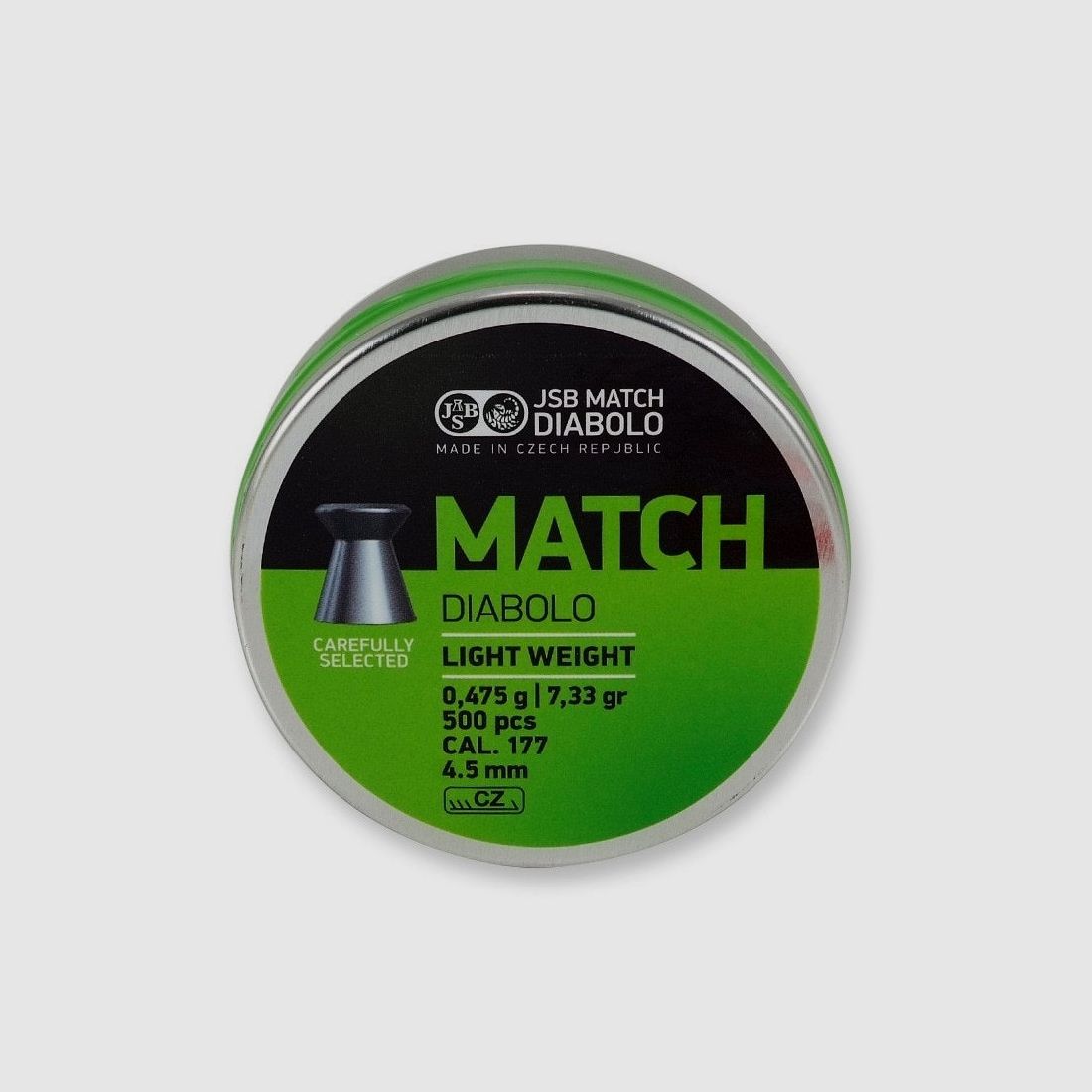 Box mit 500 JSB Diabolo Green Match Light - Kal. 4,5