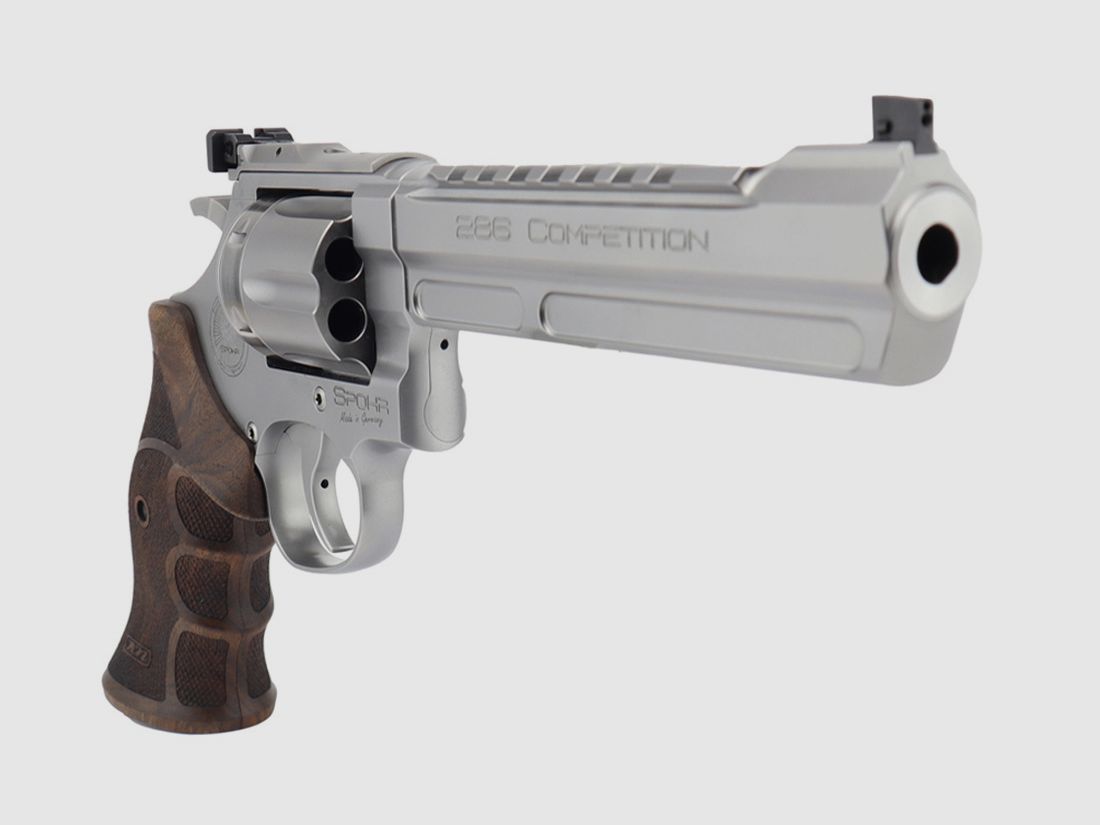 Spohr 286 Competition Stainless 6" Revolver z wymiennym bębnem wyprodukowany w Niemczech 6 calowy rewolwer sportowy