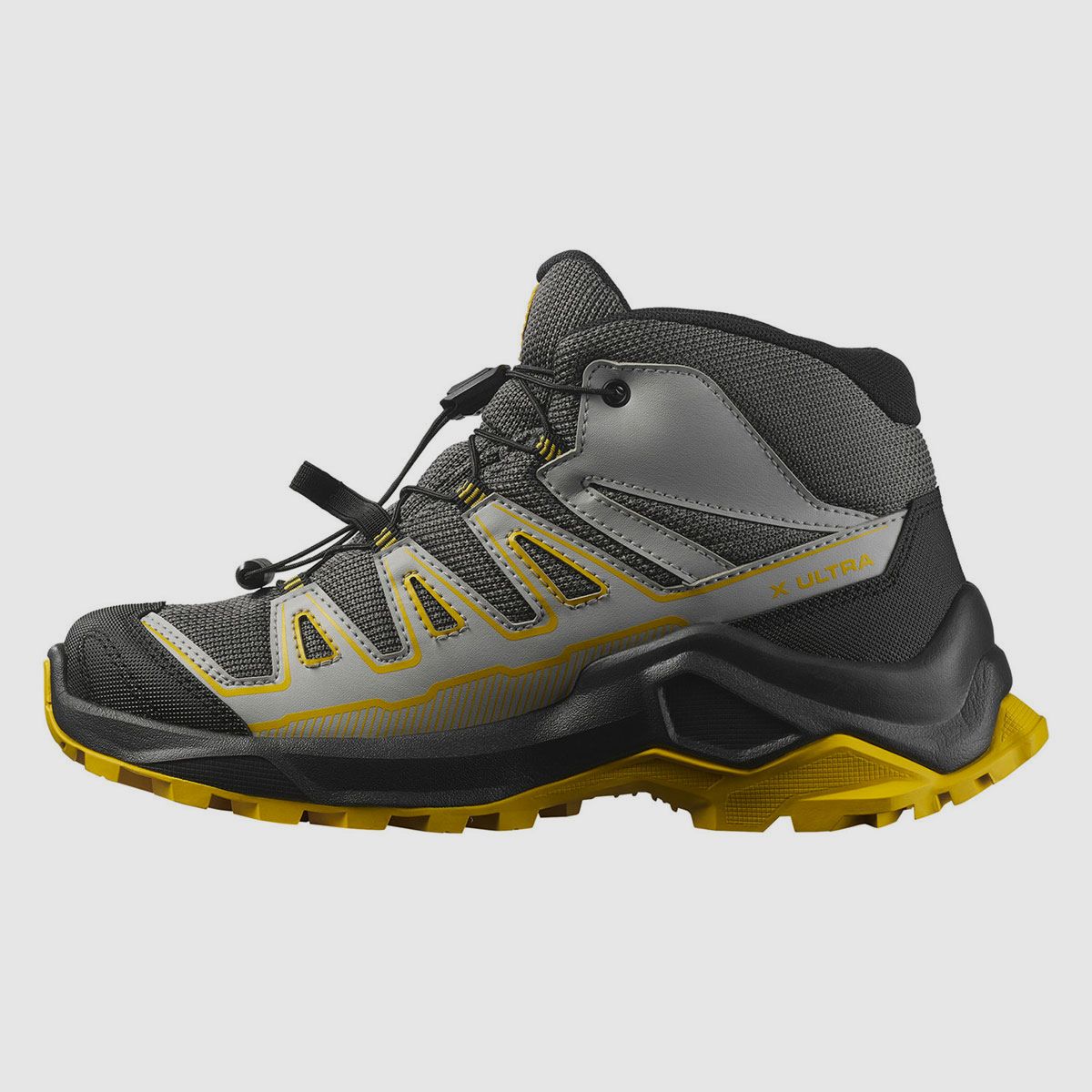 SALOMON – KINDER – X ULTRA MID GTX J Castlerock / Black / Spicy Mustard, afbeelding 3 van 5