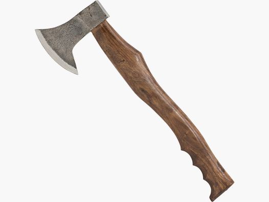 Powerful axe including leather sheath