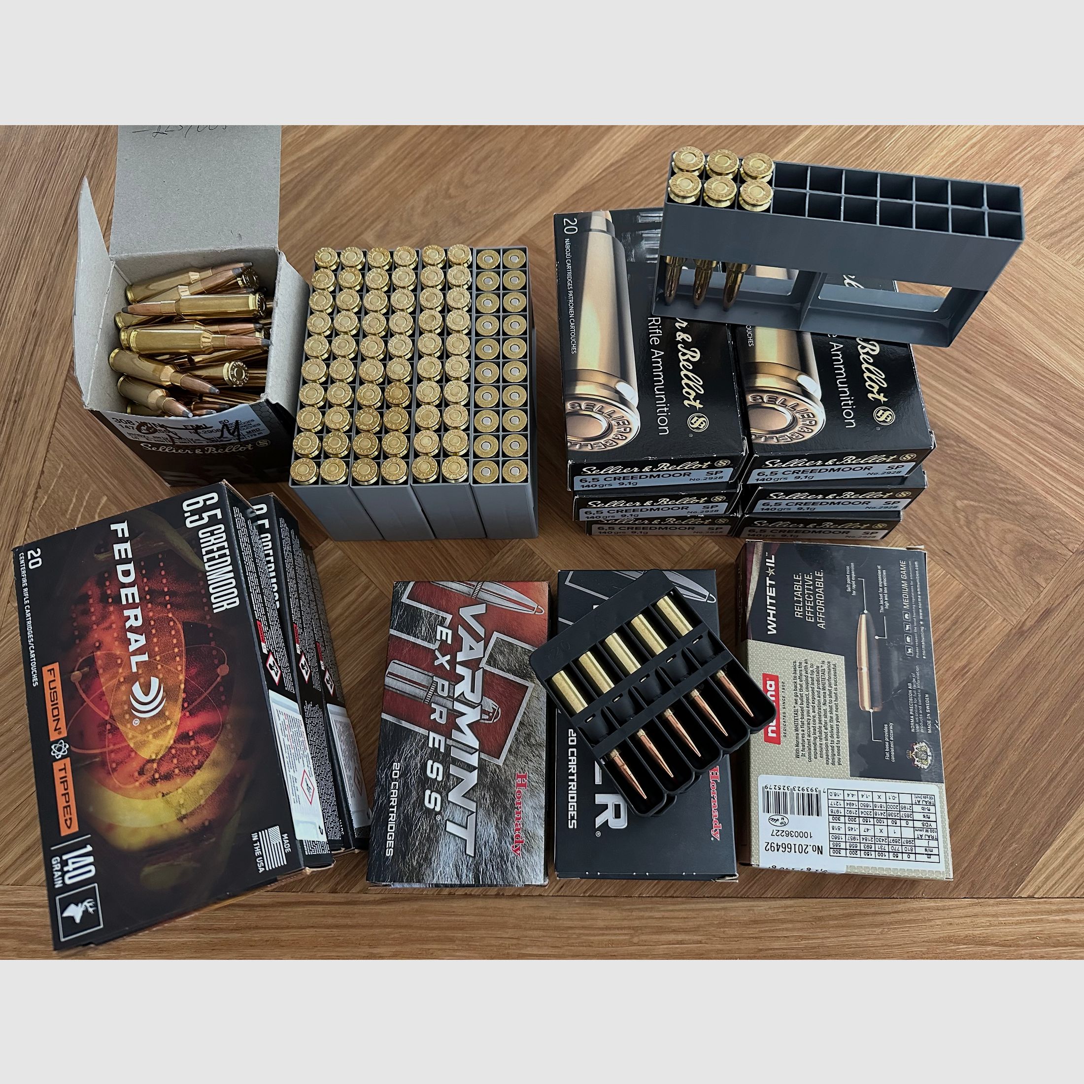 370 rounds 6.5 Creedmoor Sellier & Bellot, Federal, Lapua, Norma