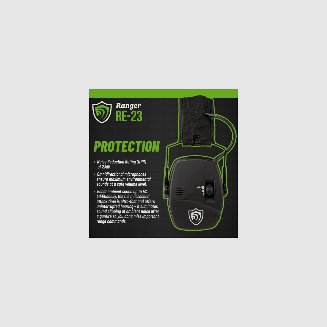 Protección auditiva activa Otis, negra