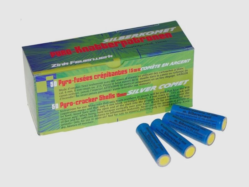 Zink Knatterpatronen mit Silberschweif 50er Pack