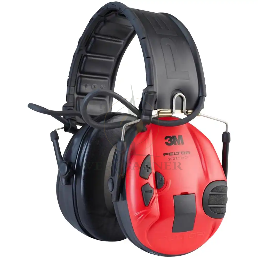 3M Peltor SportTac Elektroniczna Ochrona Słuchu, Czerwony/Czarny