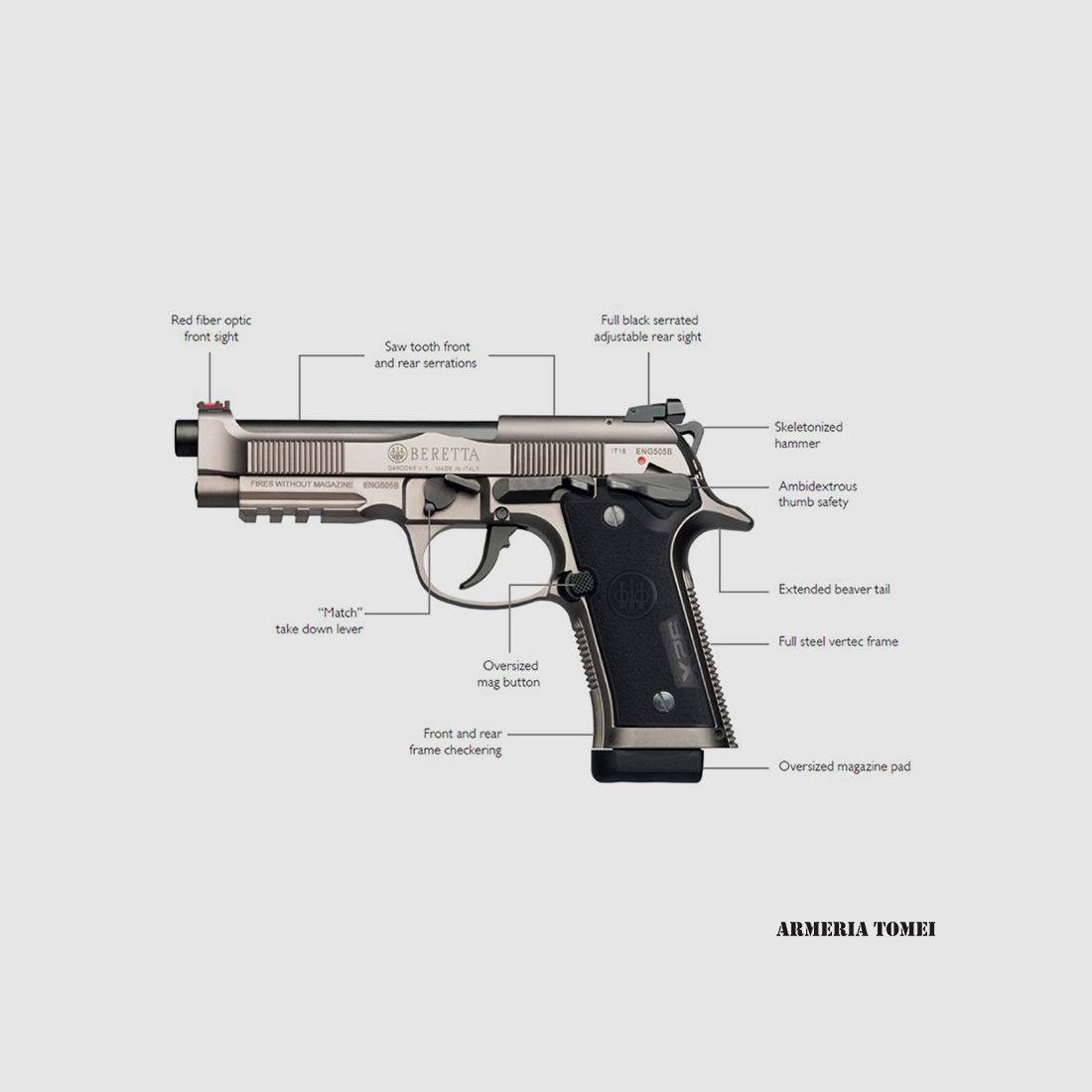 PISTOLA – BERETTA 92X PERFORMANCE CAL. 9X21, immagine 3 di 4