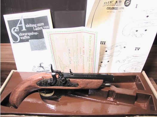 Ungeschossene Vorderladerpistole Dikar Colonial im Kaliber .45