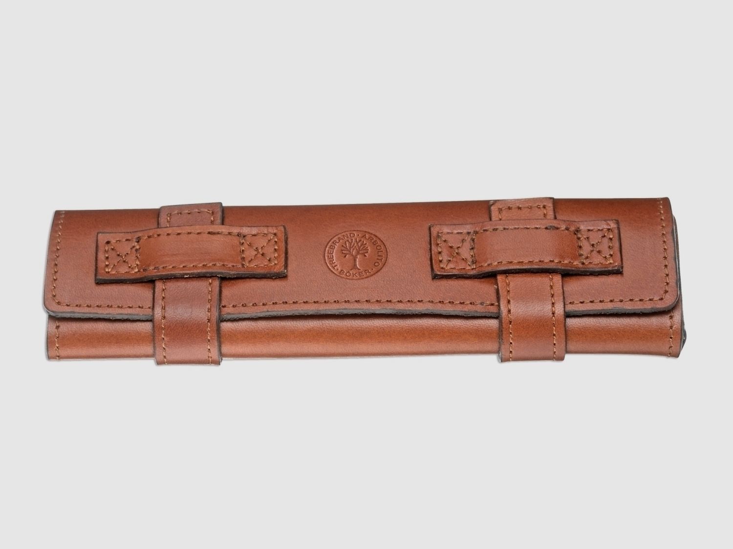 Braunes Leder Roll-Etui für Rasiermesser o. schlanke Taschenmesser