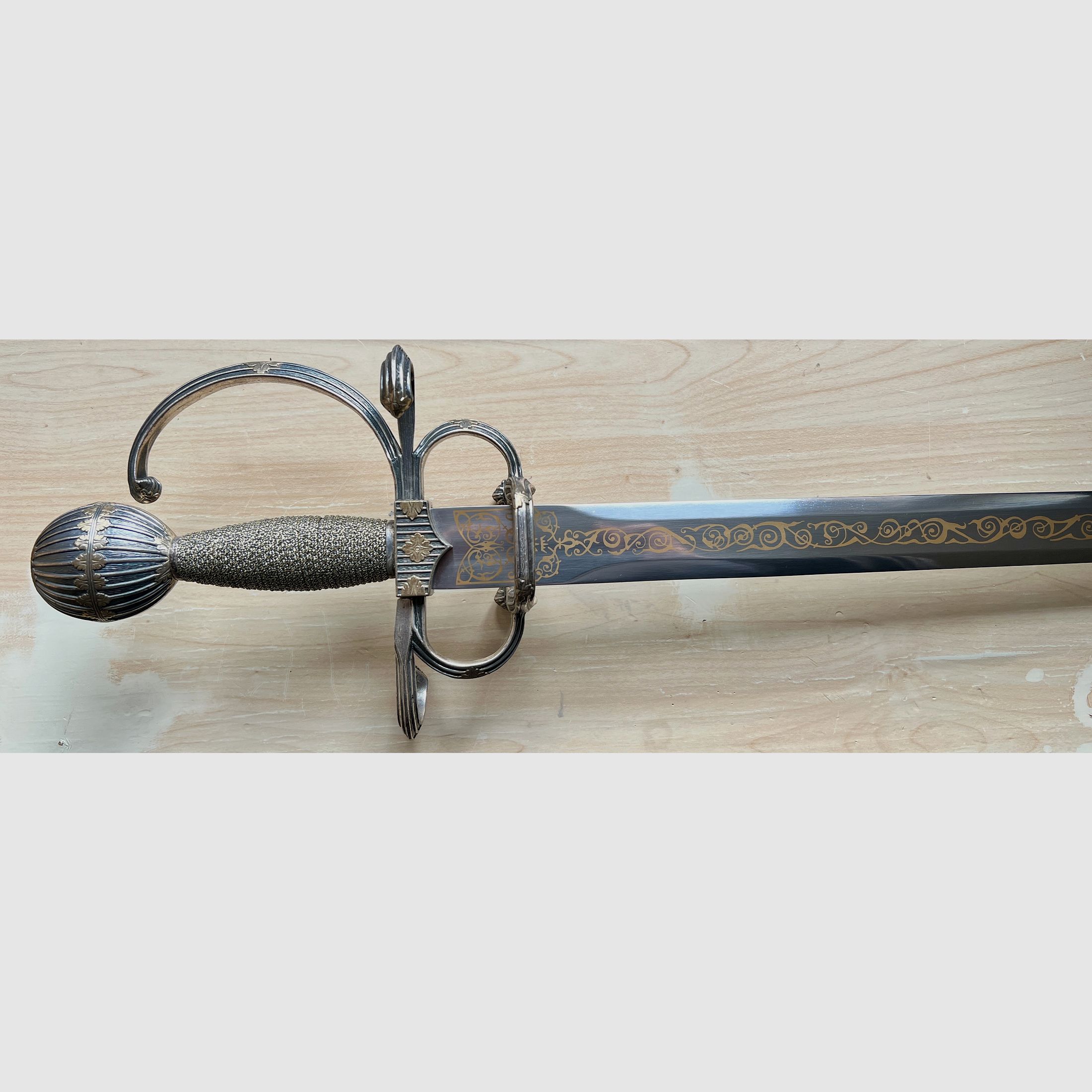 Spada Ropera di Toledo spagnolo / Spada da moschettiere decorativa – Spada da parete da collezione