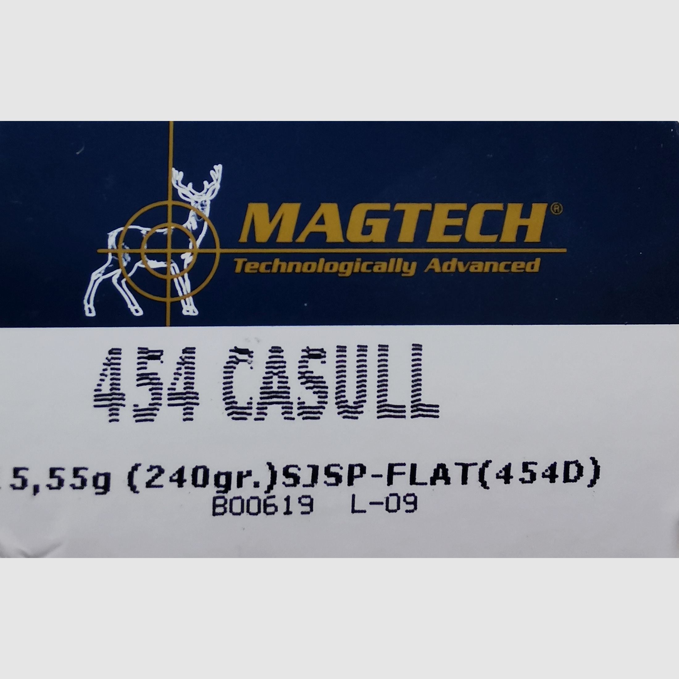 Magtech 454 Casull revolver cartridges 15.55g. 240GR. SJSP-Flat (454D) !!!