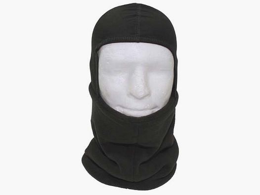 Round scarf, fleece, olive, with headpiece